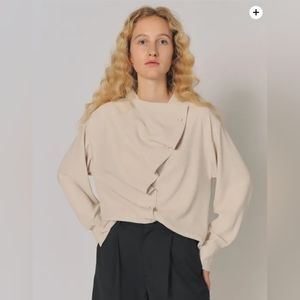 MAISONMARAISCowl Neck Button Blouse Beige, size 34